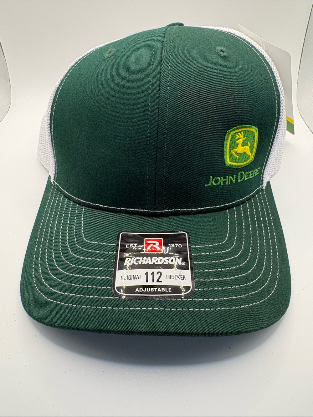John Deere Richardson 112 Green White Trucker Snapback Hat NWT